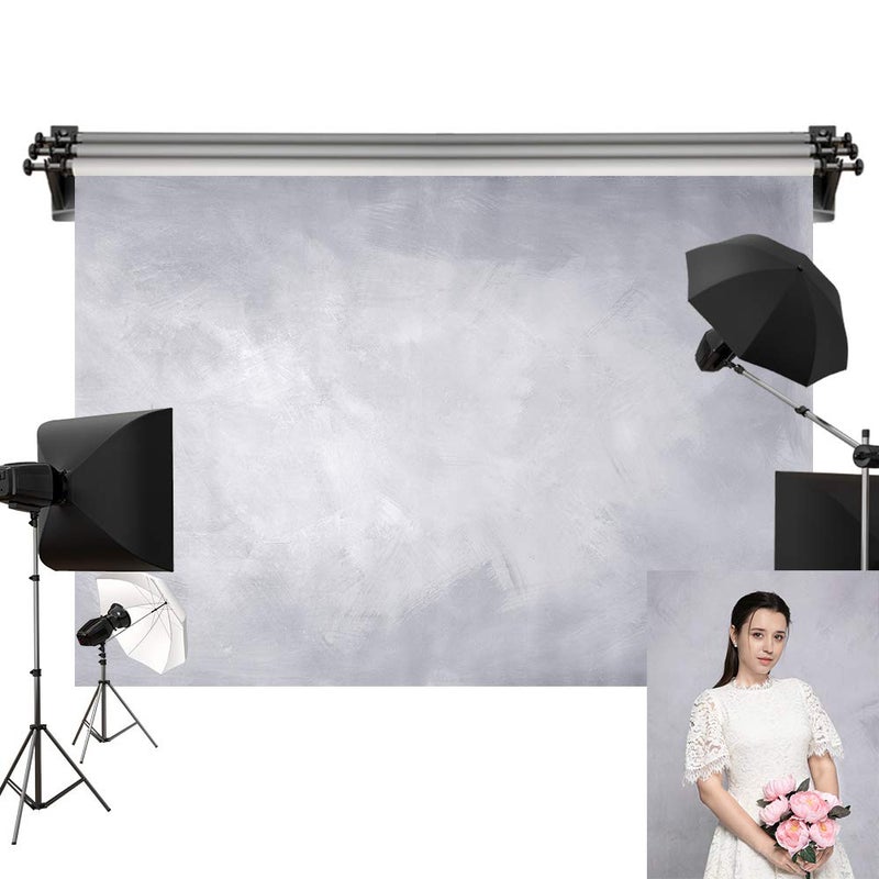 Kate 7x5ft/2.2m(W) x1.5m(H) Light Grey Background Light Purple Backdrop Retro Textured Abstract Photography Props Studio Digital Printed Backdrop - Image 1